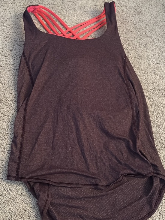lululemon athletica Tops - lululemon athletica Plum Tank with Coral Strappy Back